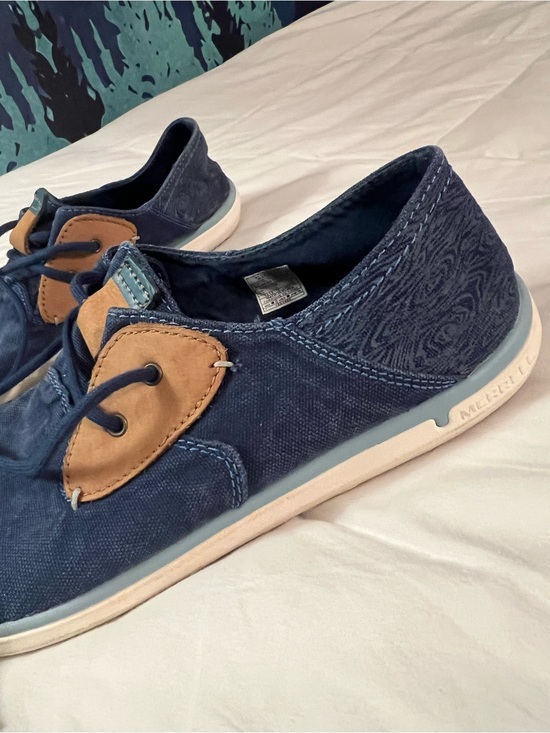 Merrell Shoes - Merrell Navy Blue Canvas Casual Sneakers with Tan Accents